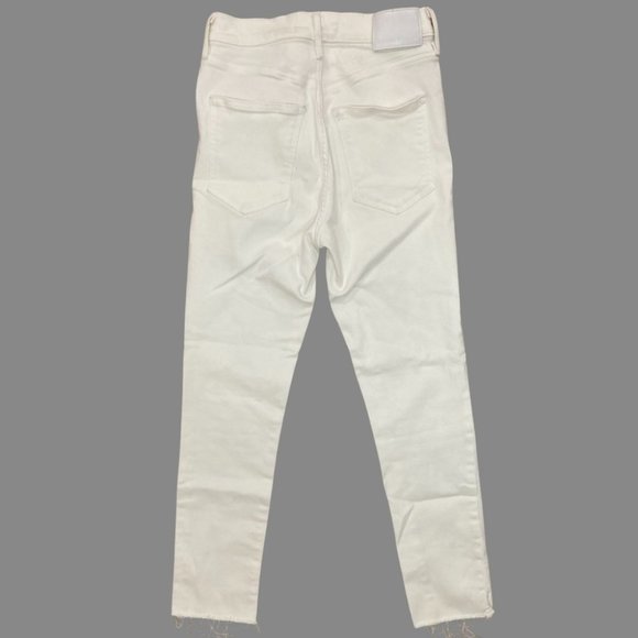Aritzia Denim Forum The Lola High Rise Skinny Crop White Jeans size 27 - Picture 3 of 6